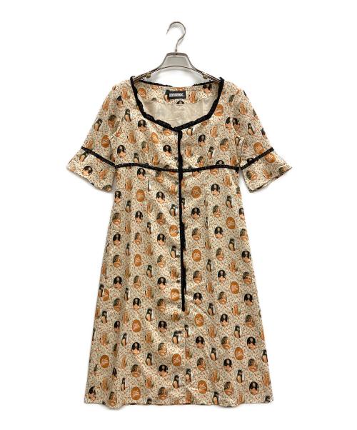Hysteric Glamour（ヒステリックグラマー）Hysteric Glamour (ヒステリックグラマー) ガールプリントワンピース ベージュ サイズ:Freeの古着・服飾アイテム