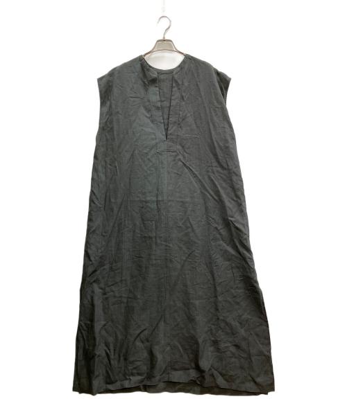 Demi-Luxe Beams（デミルクス ビームス）Demi-Luxe BEAMS (デミルクス ビームス) リネンリラックス カフタンワンピース グレー サイズ:38の古着・服飾アイテム