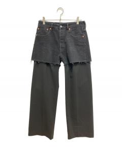 中古・古着通販】Y's (ワイズ) WIDE LEG GUSSETED DENIM PANTS