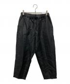 COMME des GARCONS HOMMEコムデギャルソン オム）の古着「エステルラミーツイル ストライプ 製品加工ドローストリングパンツ」｜ブラック