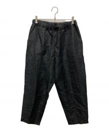 COMME des GARCONS HOMME（コムデギャルソン オム）の古着「エステルラミーツイル ストライプ 製品加工ドローストリングパンツ」｜ブラック