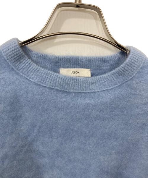 ATON（エイトン）ATON (エイトン) ROYAL FUR CASHMERE クルーネックセーター/ロイヤル　ファー　カシミヤ　 クルーネックセーター スカイブルー サイズ:02の古着・服飾アイテム