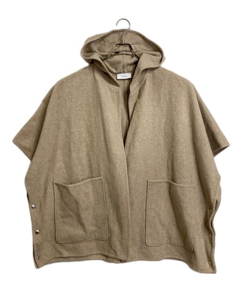 ASTRAET（アストラット）ASTRAET (アストラット) ウールフーデッドポンチョ　アウター　ポンチョ ベージュ サイズ:実寸参照の古着・服飾アイテム