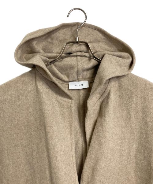 ASTRAET（アストラット）ASTRAET (アストラット) ウールフーデッドポンチョ　アウター　ポンチョ ベージュ サイズ:実寸参照の古着・服飾アイテム