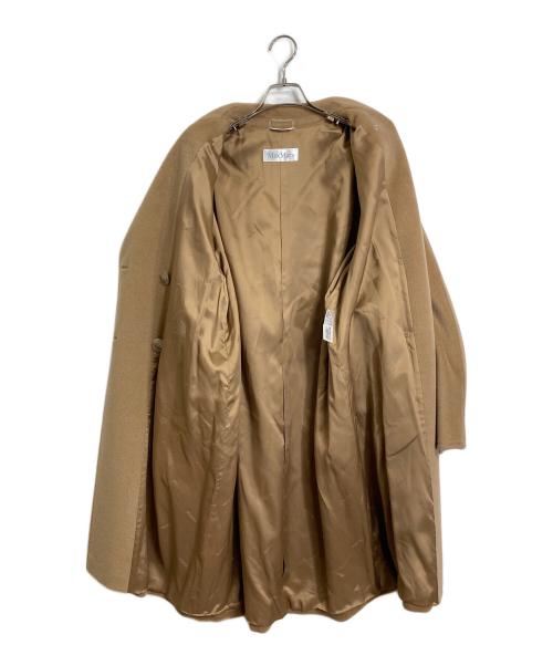 MaxMara（マックスマーラ）MaxMara (マックスマーラ) ウールカシミヤダブルコート　チェスターコート　カシミヤ混 ベージュ サイズ:F38 J40の古着・服飾アイテム
