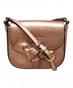 BURBERRYバーバリー）の古着「メタリックレザーミニショルダーバッグ」｜ピンク