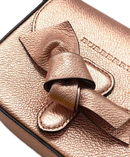 BURBERRY（バーバリー）BURBERRY (バーバリー) メタリックレザーミニショルダーバッグ ピンク サイズ:下記参照の古着・服飾アイテム