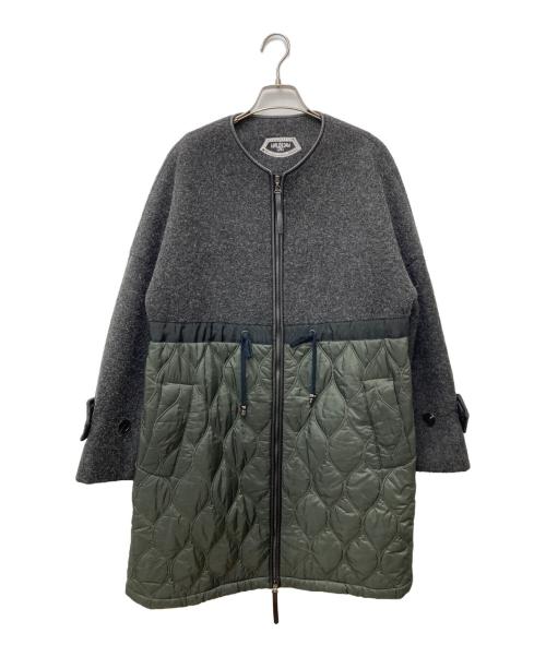 MARLENEDAM（マーレンダム）MARLENEDAM (マーレンダム) キルティング切替コート　MC002G4 ブラック×グリーン サイズ:40の古着・服飾アイテム