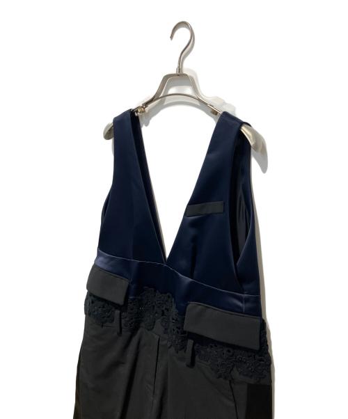 sacai（サカイ）sacai (サカイ) ドッキングノースリーブワンピース ネイビー サイズ:2の古着・服飾アイテム