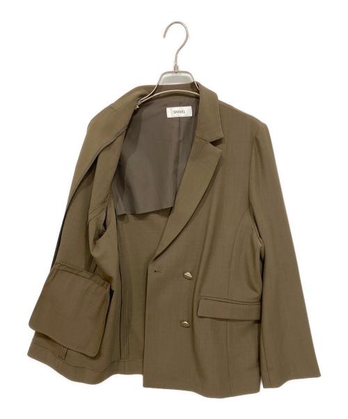 Snidel（スナイデル）Snidel (スナイデル) ダブルジャケット ブラウンの古着・服飾アイテム