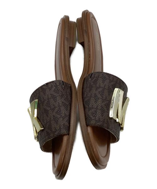 MICHAEL KORS（マイケルコース）MICHAEL KORS (マイケルコース) ロゴフラットサンダル ブラウン サイズ:6Mの古着・服飾アイテム