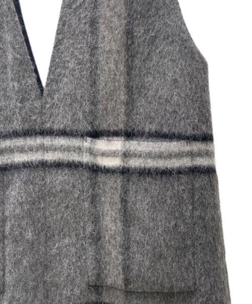 ADORE（アドーア）ADORE (アドーア) アルパカシャギーチェックワンピース グレー サイズ:38の古着・服飾アイテム