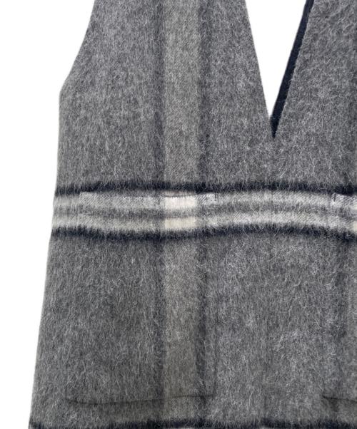 ADORE（アドーア）ADORE (アドーア) アルパカシャギーチェックワンピース グレー サイズ:38の古着・服飾アイテム