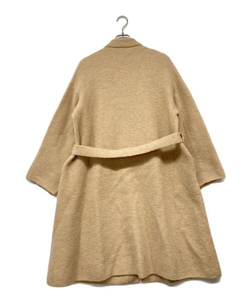 45R（フォーティファイブ・アール）45R (フォーティファイブ・アール) 縮絨ニットのロングコート ベージュの古着・服飾アイテム