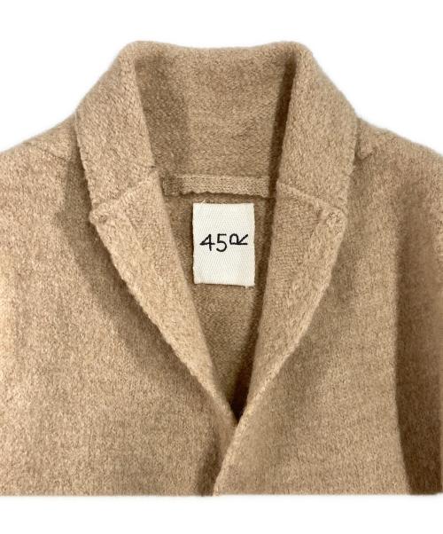 45R（フォーティファイブ・アール）45R (フォーティファイブ・アール) 縮絨ニットのロングコート ベージュの古着・服飾アイテム