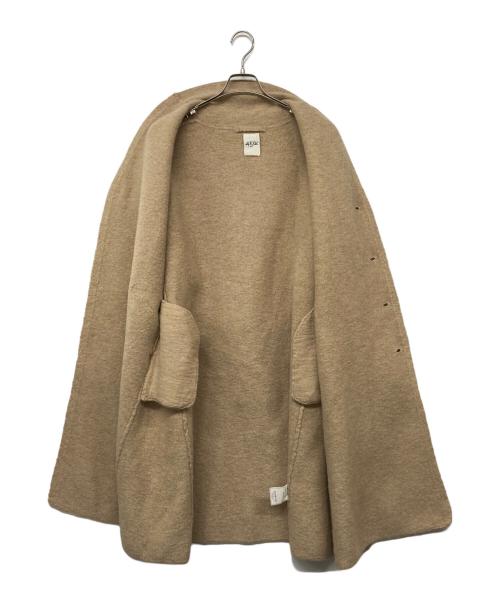 45R（フォーティファイブ・アール）45R (フォーティファイブ・アール) 縮絨ニットのロングコート ベージュの古着・服飾アイテム