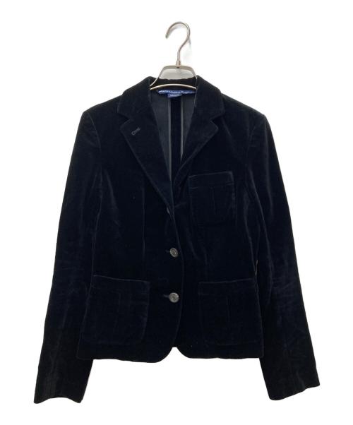 RALPH LAUREN SPORT（ラルフローレン スポーツ）RALPH LAUREN SPORT (ラルフローレン スポーツ) ベロアテーラードジャケット ブラック サイズ:2の古着・服飾アイテム