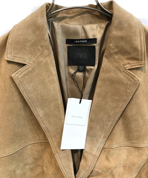 ZARA（ザラ）ZARA (ザラ) レザーテーラードジャケット ブラウン サイズ:M 未使用品の古着・服飾アイテム