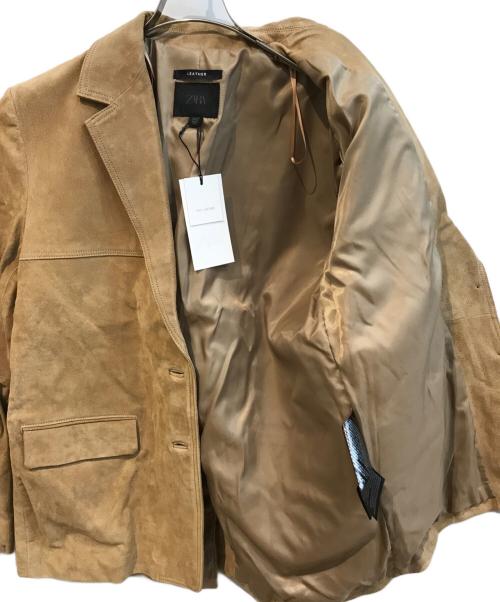 ZARA（ザラ）ZARA (ザラ) レザーテーラードジャケット ブラウン サイズ:M 未使用品の古着・服飾アイテム