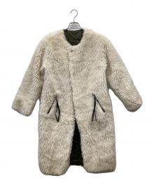 CASA FLINE（カーサフライン）の古着「リサイクルポリウールリバーシブルコート」｜オリーブ