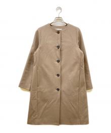 MACKINTOSH PHILOSOPHY（マッキントッシュ フィロソフィー）の古着「メルトンノーカラーコート」｜ブラウン