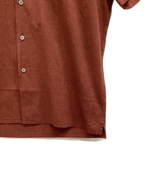 PS Paul Smith（ＰＳポールスミス）PS Paul Smith (ＰＳポールスミス) ダーク シアサッカー 半袖シャツ ブラウン サイズ:Lの古着・服飾アイテム