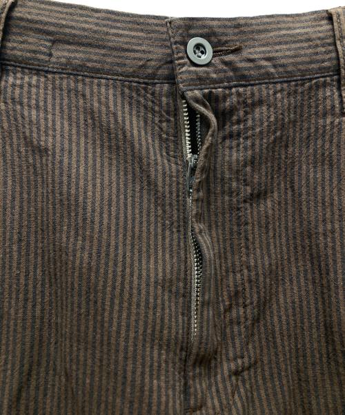 JOHNBULL（ジョンブル）Johnbull (ジョンブル) ストライプオーバーダイワンタックイージーパンツ ブラウン サイズ:L 未使用品の古着・服飾アイテム