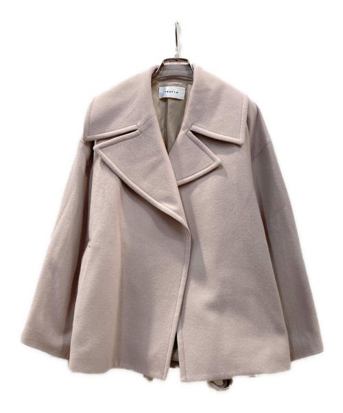 FRAY ID（フレイ アイディー）FRAY ID (フレイ アイディー) ビッグカラーショートコート ピンクの古着・服飾アイテム