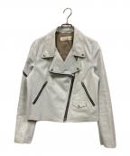 GOLDEN GOOSEゴールデングース）の古着「レザーダブルライダースジャケット」｜ホワイト