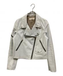 GOLDEN GOOSE（ゴールデングース）の古着「レザーダブルライダースジャケット」｜ホワイト