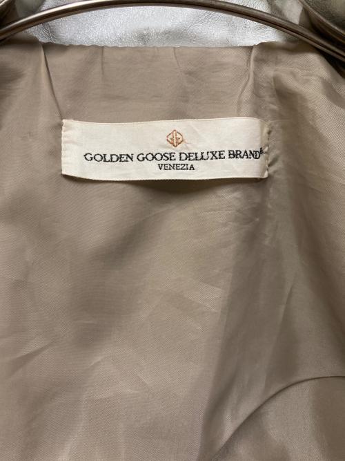 GOLDEN GOOSE（ゴールデングース）GOLDEN GOOSE (ゴールデングース) レザーダブルライダースジャケット ホワイト サイズ:SIZE Sの古着・服飾アイテム