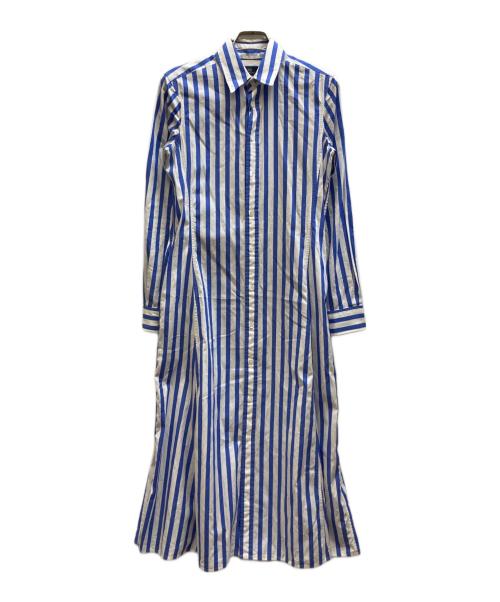 POLO RALPH LAUREN（ポロ・ラルフローレン）POLO RALPH LAUREN (ポロ・ラルフローレン) ベルテッド ストライプド コットン シャツドレス/WMPODRSNFA20541 ブルー×ホワイト サイズ:2 未使用品の古着・服飾アイテム