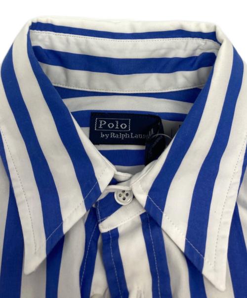 POLO RALPH LAUREN（ポロ・ラルフローレン）POLO RALPH LAUREN (ポロ・ラルフローレン) ベルテッド ストライプド コットン シャツドレス/WMPODRSNFA20541 ブルー×ホワイト サイズ:2 未使用品の古着・服飾アイテム