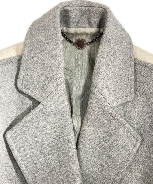 STELLA McCARTNEY（ステラマッカートニー）STELLA McCARTNEY (ステラマッカートニー) バイカラーウールハーフコート グレー×ホワイト サイズ:36の古着・服飾アイテム