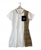 BURBERRYバーバリー）の古着「ノバチェックハーフジップワンピース」｜ホワイト