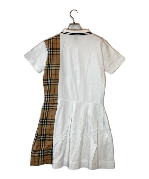 BURBERRY（バーバリー）BURBERRY (バーバリー) ノバチェックハーフジップワンピース ホワイト サイズ:14Y 164ｃｍの古着・服飾アイテム