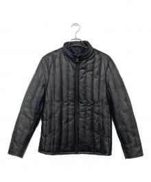 COMME CA DU MODE MEN（コムサデモードメン）の古着「ラムレザーダウンジャケット」｜ブラック
