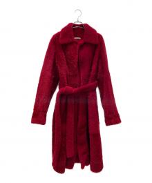 CELINE（セリーヌ）の古着「ラムスキンシアリングコート」｜レッド