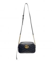 GUCCI（グッチ）の古着「ショルダーバッグ/チェーン/レザー/447632」｜ブラック