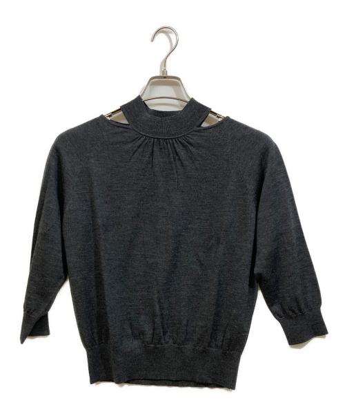 ANAYI（アナイ）ANAYI (アナイ) ウールシルクショルダースリット プルオーバー グレー サイズ:SIZE 38の古着・服飾アイテム