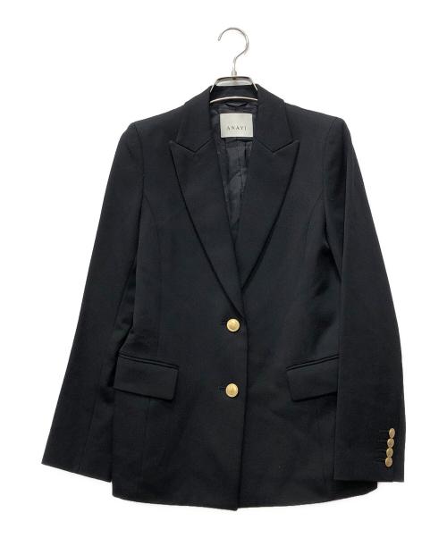 ANAYI（アナイ）ANAYI (アナイ) ドライツイルピークド ジャケット ブラック サイズ:36の古着・服飾アイテム