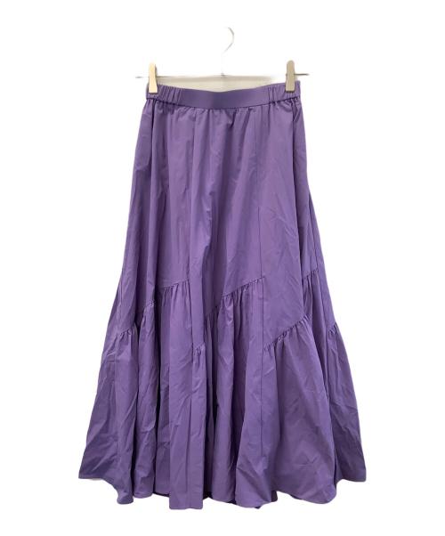 allureville（アルアバイル）allureville (アルアバイル) バイヤス切替ギャザースカート パープル サイズ:1の古着・服飾アイテム
