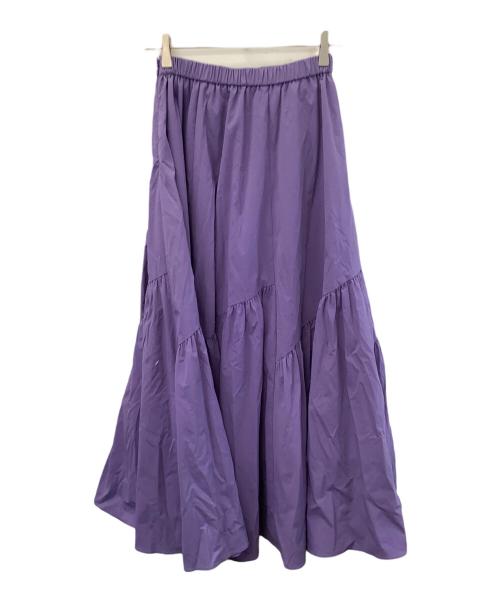 allureville（アルアバイル）allureville (アルアバイル) バイヤス切替ギャザースカート パープル サイズ:1の古着・服飾アイテム