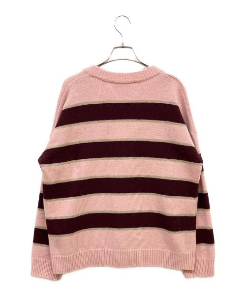 maison kitsune（メゾンキツネ）maison kitsune (メゾンキツネ) ボーダーカーディガン ピンク サイズ:Sの古着・服飾アイテム