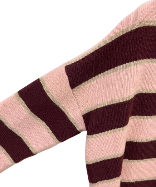 maison kitsune（メゾンキツネ）maison kitsune (メゾンキツネ) ボーダーカーディガン ピンク サイズ:Sの古着・服飾アイテム