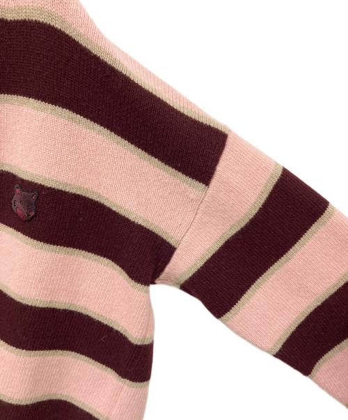 maison kitsune（メゾンキツネ）maison kitsune (メゾンキツネ) ボーダーカーディガン ピンク サイズ:Sの古着・服飾アイテム