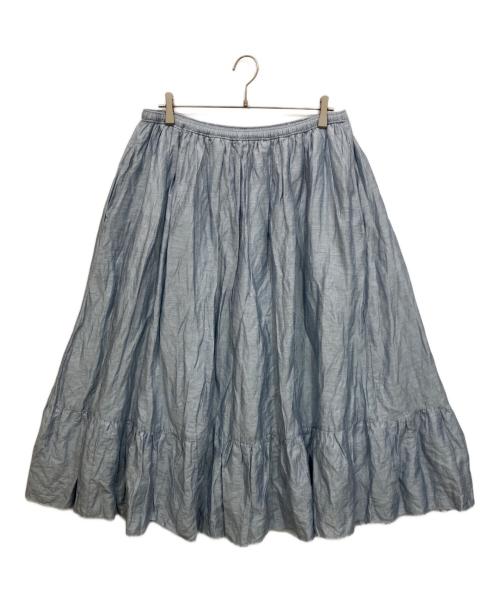 journal standard luxe（ジャーナルスタンダード ラックス）journal standard luxe (ジャーナルスタンダード ラックス) エアワッシャー キリカエギャザースカート ブルー サイズ:freeの古着・服飾アイテム