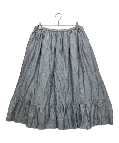 journal standard luxe（ジャーナルスタンダード ラックス）journal standard luxe (ジャーナルスタンダード ラックス) エアワッシャー キリカエギャザースカート ブルー サイズ:freeの古着・服飾アイテム