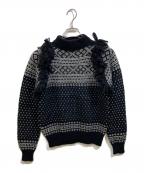 HYKEハイク）の古着「NORDIC FRINGE SWEATER」｜ブラック