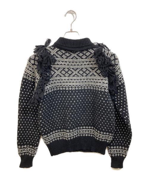 HYKE（ハイク）HYKE (ハイク) NORDIC FRINGE SWEATER ブラック サイズ:SIZE 1の古着・服飾アイテム